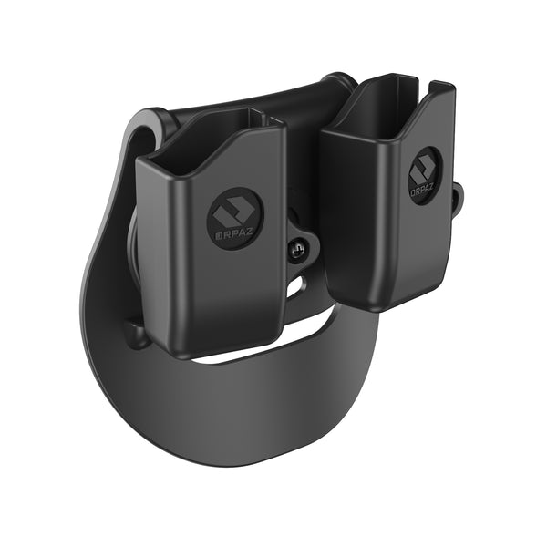Orpaz Pistol Mag Pouch, Magazine Holster for 0.40, 9mm Magazine Holder, Double Magazine, Paddle Gen2, for Glock 43 & similar