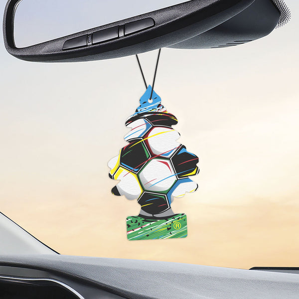 Little Trees Soccer Paper Air Freshener, Long-Lasting Car & Home Fragrance, Black Ice Scent, 24 Pack