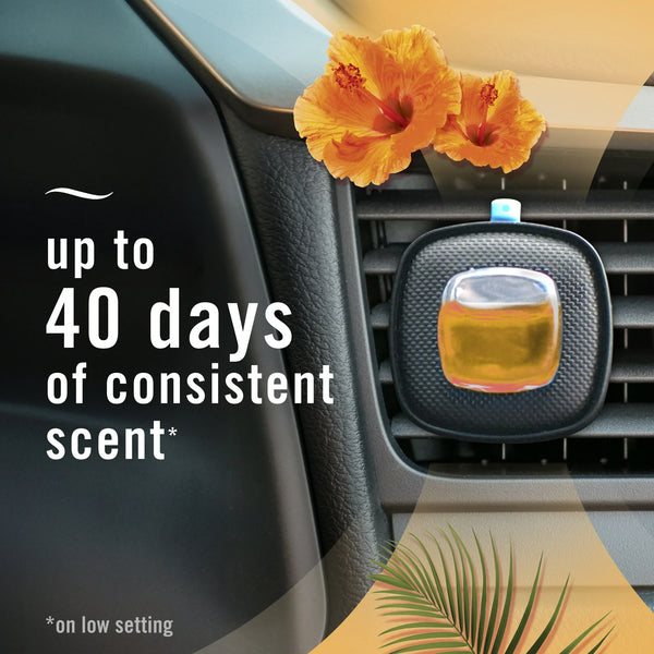 Febreze Car Vent Clip Air Freshener, Odor Eliminator for Up to 30 Days Freshness, Hawaiian Aloha, 2 Clips