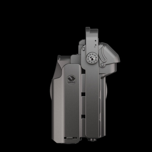 Orpaz T40 Pro G22 Duty Holster with Large Light Holster w/ Magnetic Optic cover, Compatible with Glock 22 Pistol Holder with Laser Mounted Light and Optics with Paddle