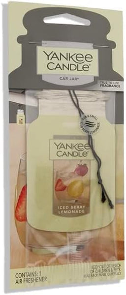 Yankee Candle Paper Car Jar, Air Freshener for Long Lasting Fragrance, Iced Berry Lemonade