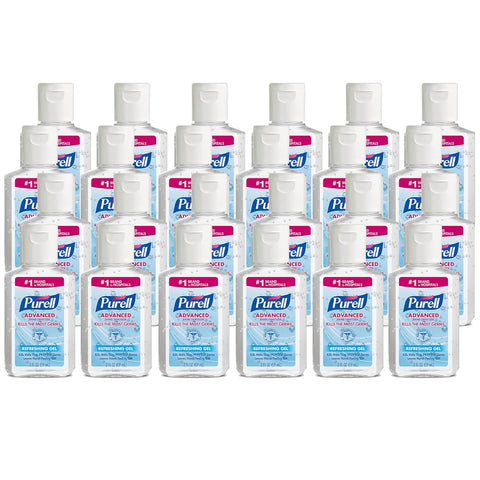 Purell Advanced Hand Sanitizer Refreshing Gel Squeeze Bottle, 2 Oz, 24 Packs
