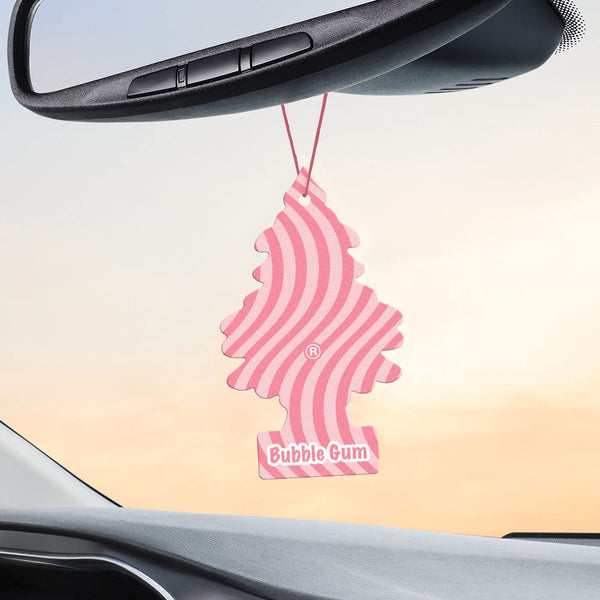 Little Trees Hanging Car Freshener Cardboard Paper For Home Car Office Bubble Gum, 24 Pack