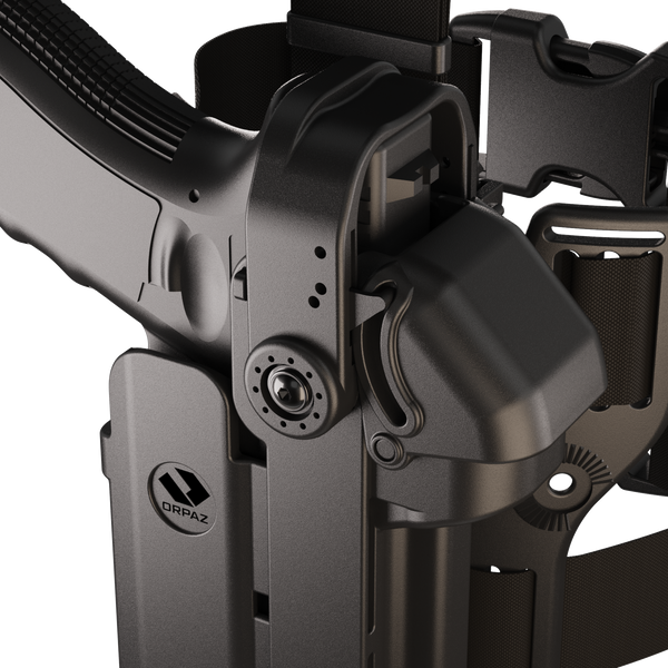 Orpaz T40 Pro G19 Duty Holster with Medium Light Holster Compatible with Glock 19 Pistol Holder with Laser Mounted Light and Optics with Drop Leg