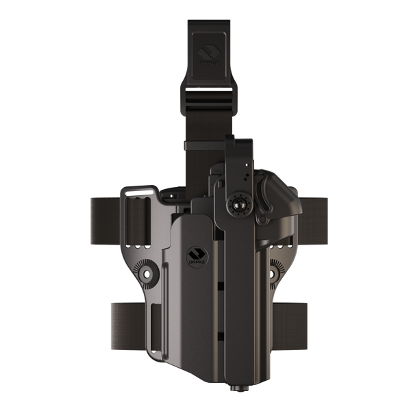 Orpaz T40 Pro G19 Duty Holster with Medium Light Holster Compatible with Glock 19 Pistol Holder with Laser Mounted Light and Optics with Drop Leg