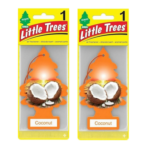 Little Trees Hanging Car Air Freshener, Coconut, 2-Pack