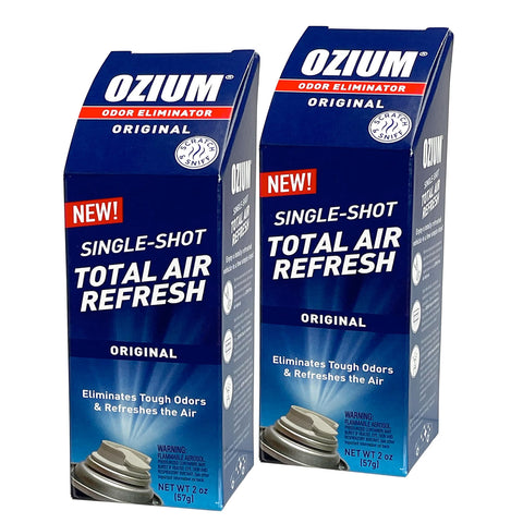 Ozium Air Sanitizer, 2 oz Car Fogger: Single-Shot Smoke Odor Eliminator & Car Air Freshener, Original, 2 Packs