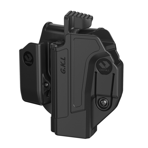 Orpaz Holster with Glock 17 Magazine Pouch Left Handed, Level II OWB Paddle Holster