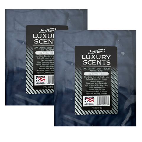 Super Sheet Under the Seat Car Air Fresheners Large Luxury Scents Silver: The Best Car Air Freshener and Odor Eliminators - Long Lasting, Super Strength Car Fresheners, 2 Packs