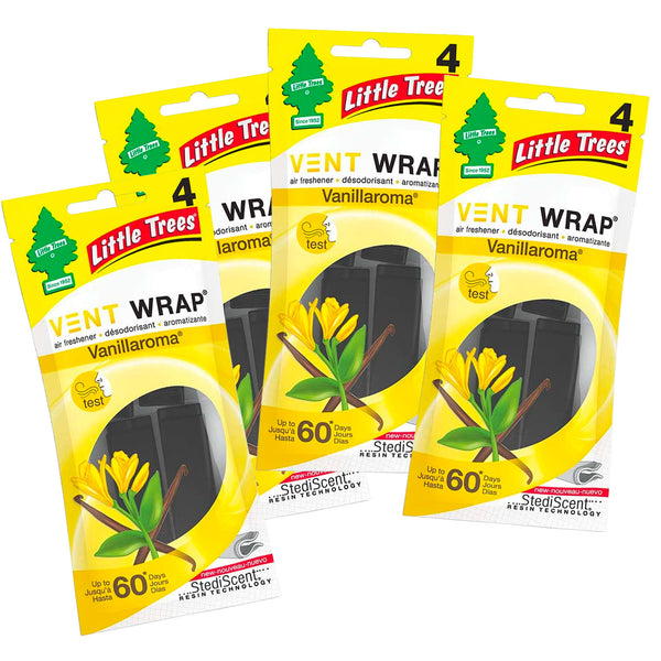 Little Trees Vent Wrap Air Freshener 4-PACKS (Vanillaroma)