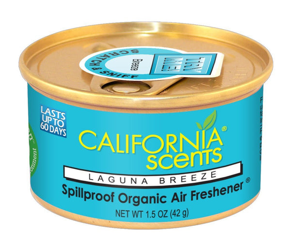 California Scents Organic Car Can Spill Proof Air Fresheners & Odor Eliminator Laguna Breeze