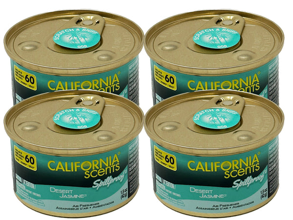 California Scents Spillproof Car Air Freshener - The Best Car Air Freshener and Odor Eliminator for Your Vehicle, Desert Jasmine, 4 Packs