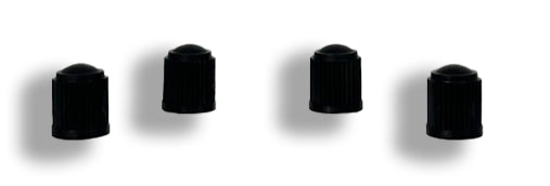 TrexNYC Tire Valve Caps, Universal Stem Covers for Cars, SUVs, Bike, Trucks, Motorcycles, Heavy-Duty and Easy-Grip Use, 4 Pieces, Simple Black