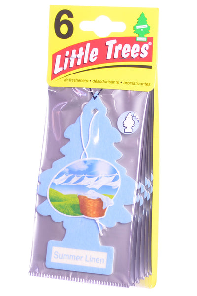 Little Trees Hanging Car Freshener Cardboard Paper For Home Car Office Summer Linen Pack of 6