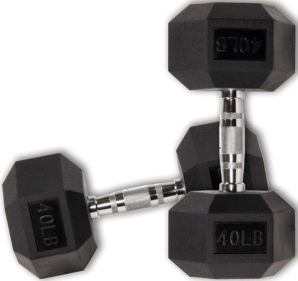 Gymnastics Power Hex Dumbbells Exercise & Fitness Weights Dumbbell for Women & Men (40 lb, Pair)