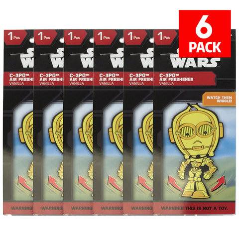 Star Wars C-3PO Car Accessories - C-3PO Air Freshener Wiggler (6-Pack)