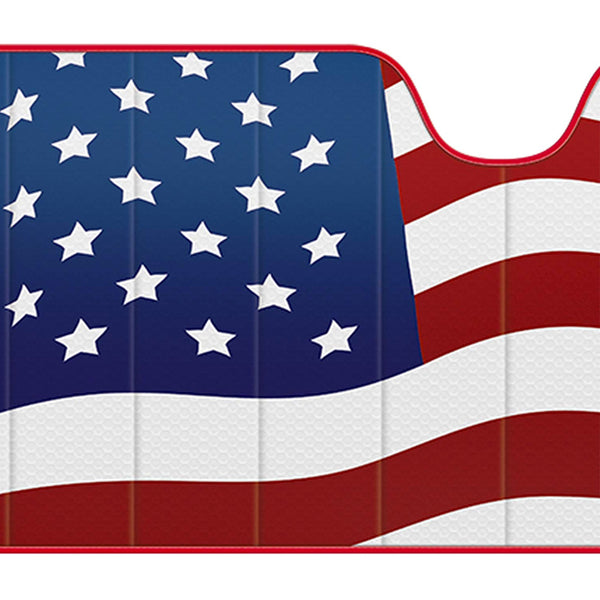 CA Auto Shade 28.5x63" Universal Fit Sunshade, American Flag Design