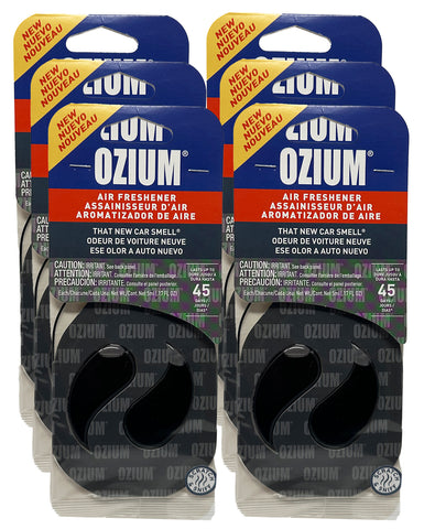 Ozium Paper Membrane Hanging Car Air Freshener - Automotive Air Fresheners and Odor Eliminator for Car, New Car Scent, 6 Packs