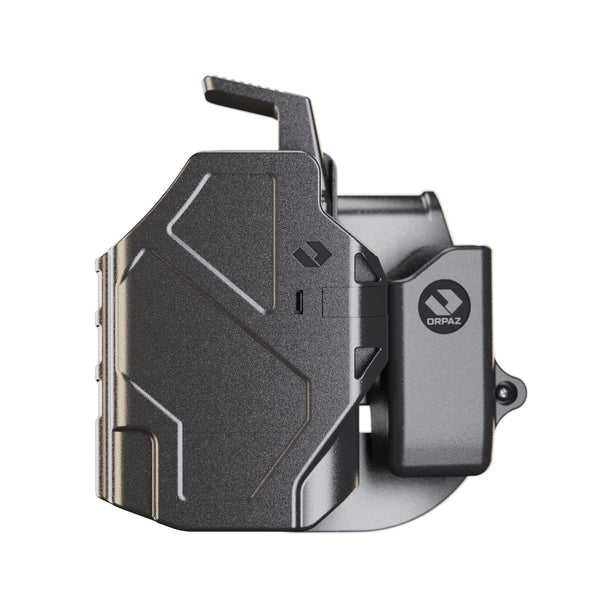 Orpaz Delta G45 Light Bearing Holster compatible with Glock 45 Holster with Light, Paddle Gen2 w/Eran2, Level II Modular Flashlight Adapter and Innovative Flashlight Protector Cap - Unisex