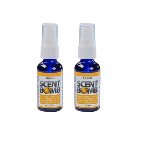 Scent Bomb Air Freshener Spray, 100 % Oil Based Concentrated Air Freshener, Air Freshener Spray for Car, Room, Bathroom and Odor Eliminator, Peach, 2 Pack