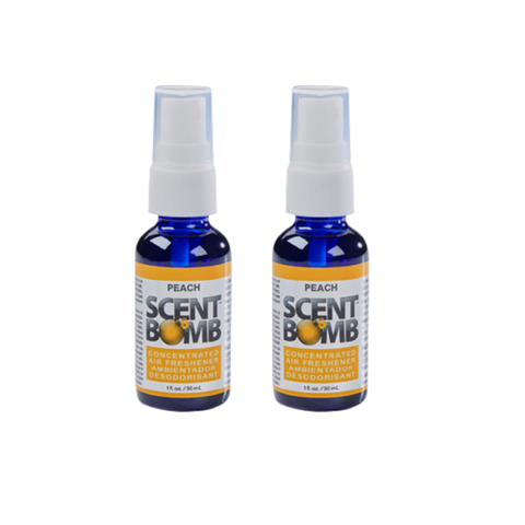 Scent Bomb Air Freshener Spray, 100 % Oil Based Concentrated Air Freshener, Air Freshener Spray for Car, Room, Bathroom and Odor Eliminator, Peach, 2 Pack