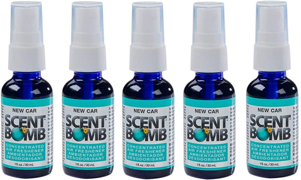 Scent Bomb Air Freshener Spray, 100 % Oil Based Concentrated Air Freshener, Air Freshener Spray for Car, Room, Bathroom and Odor Eliminator, New Car, 5 Pack