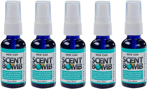 Scent Bomb Air Freshener Spray, 100 % Oil Based Concentrated Air Freshener, Air Freshener Spray for Car, Room, Bathroom and Odor Eliminator, New Car, 5 Pack