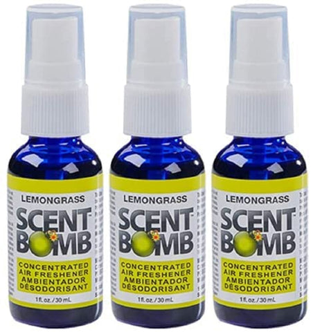 Scent Bomb Air Freshener Spray, 100 % Oil Based Concentrated Air Freshener, Air Freshener Spray for Car, Room, Bathroom and Odor Eliminator, Lemongrass, 3 Pack