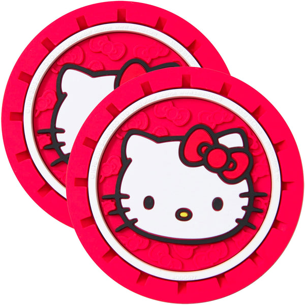 Plasticolor 000677R01 Hello Kitty Bow Auto Car Truck SUV Cup Holder Coaster 2-Pack