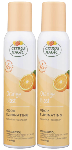 Citrus Magic Natural Odor Eliminating Air Freshener Spray, 100% Natural Citrus Oils, Fresh Orange, 3- Ounce, 2 Pack