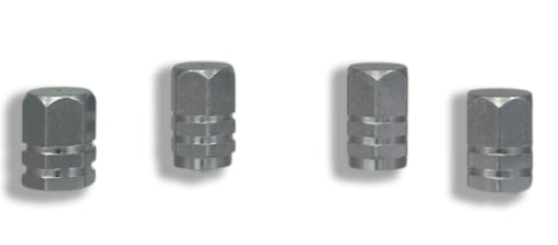 TrexNYC Tire Valve Caps, Universal Stem Covers for Cars, SUVs, Bike, Trucks, Motorcycles, Heavy-Duty and Easy-Grip Use, 4 Pieces, Silver
