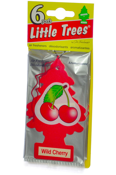 Little Trees Hanging Car Freshener Cardboard Paper For Home Car Office Wild Cherry Pack of 6