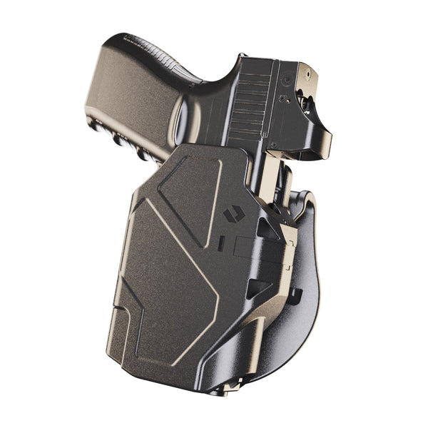 Orpaz Delta G31 Light Bearing Holster compatible with Glock 31 Holster with Light, Paddle, Level II Modular Flashlight Adapter and Innovative Flashlight Protector Cap - Unisex