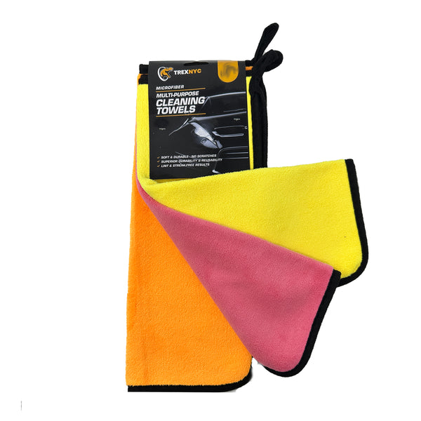 TrexNYC Microfiber Cleaning Towels, Soft & Durable Cleaning Towel - No Scratches, Superior Durability - Ideal for Cars and Housekeeping, 3 Count