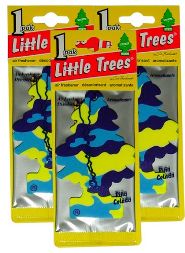Little Trees Hanging Car and Home Air Freshener, Pina Colada (Pack of 3)