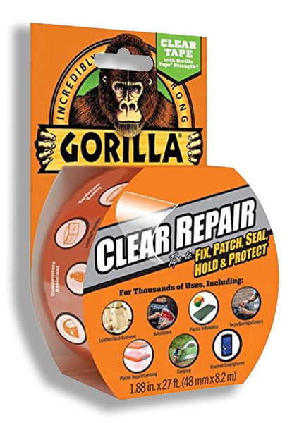 Gorilla Clear Repair Tape, Hold and Protect, 9yd