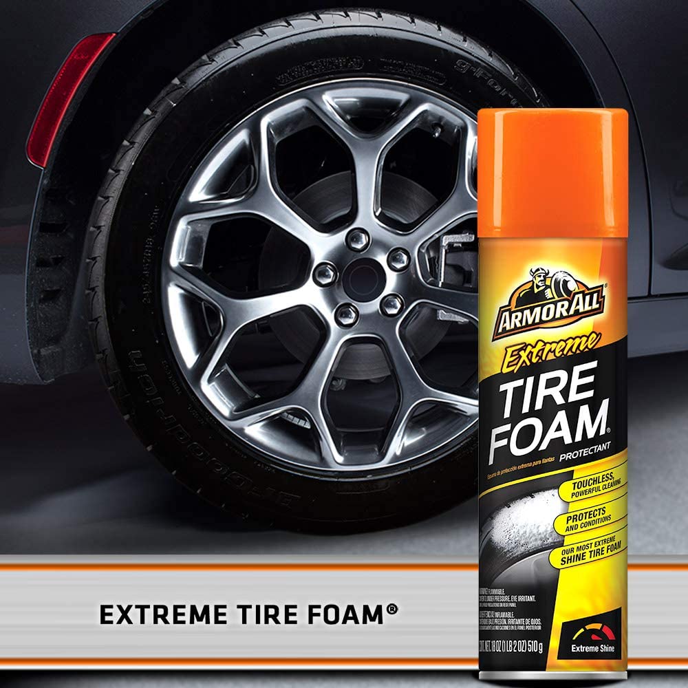 Armor All Extreme Car Tire Foam, Tire Cleaner Spray for Cars, Trucks,  Motorcycles, 18 Oz by GOSO Direct