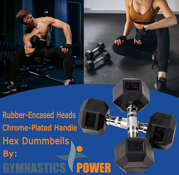 Gymnastics Power Hex Dumbbells Exercise & Fitness Weights Dumbbell for Women & Men (5 lb, Single)