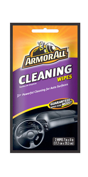 Armor All Automotive Cleaning Wipes Removes Ground-in Dirt Dust & Grime Lint-free 2 Disposable Wipes
