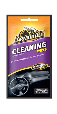 Armor All Automotive Cleaning Wipes Removes Ground-in Dirt Dust & Grime Lint-free 2 Disposable Wipes