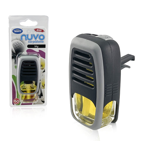 Tasotti Car Perfume Air Freshener, Essential Car Air Freshener for Long-lasting Scent and Car Odor Eliminator, Nuvo Car Perfume Collection, Lily