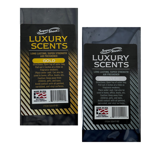 Super Sheet Under the Seat Car Air Fresheners Small Luxury Scents Gold and Silver: The Best Car Air Freshener and Odor Eliminators - Long Lasting, Super Strength Car Fresheners