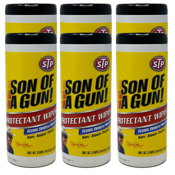 STP Son of a Gun Protectant Wipes, 25ct - All-in-One Car Cleaner and Ultimate Car Interior Care Products, 6 Packs