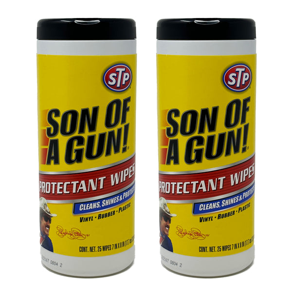 STP Son of a Gun Protectant Wipes, 25ct - All-in-One Car Cleaner and Ultimate Car Interior Care Products, 2 Packs