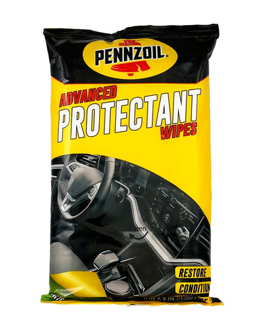 Pennzoil Protectant Wipes - Car Cleaner, Interior Car Wipes for Advanced Car Cleaning, Protectant Wipes, Pouch, 30-Count