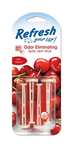 Refresh Car and Home Vent Sticks Air Freshener Odor Eliminator, Very Cherry Scent (4 Sticks)
