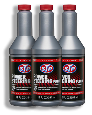 STP POWER STEERING FLUID & Stop Leaking, 12 Fl.oz, 3 Packs
