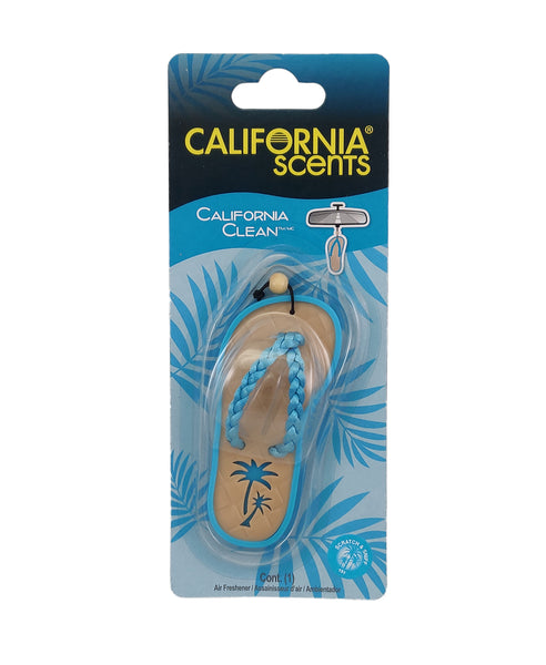 California Scents Scented Sandal Hanging Air Freshener, California Clean Scent Car Air Freshener - Odor Eliminator for Strong Odor - Flip Flop Car Fresheners