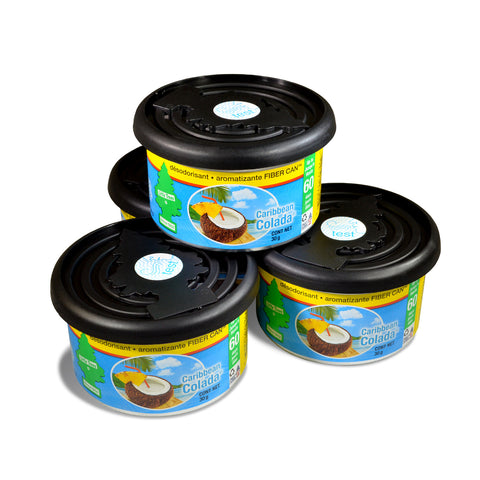 Little Trees Caribbean Colada Fiber Can Air Freshener, 4 Pack