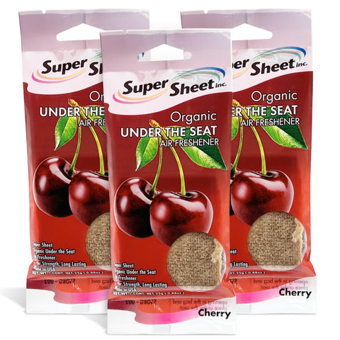 Super Sheet, Organic Under the Seat Car Air Freshener, Long Lasting Fragrance, Cherry Scent, 3 Pack